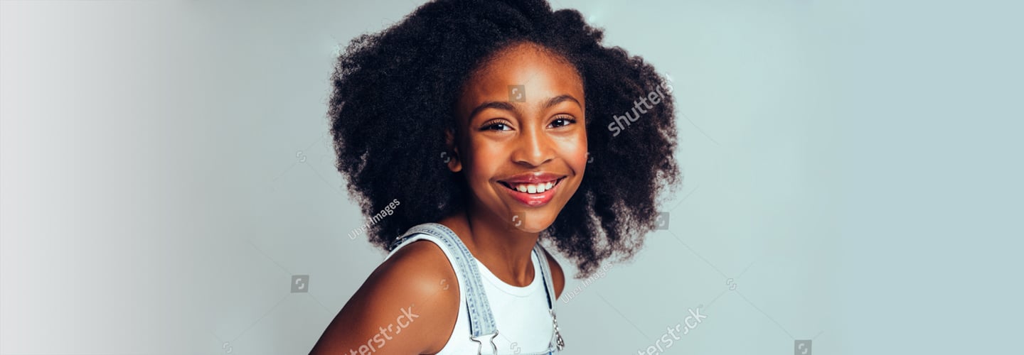 Happy African teenage girl