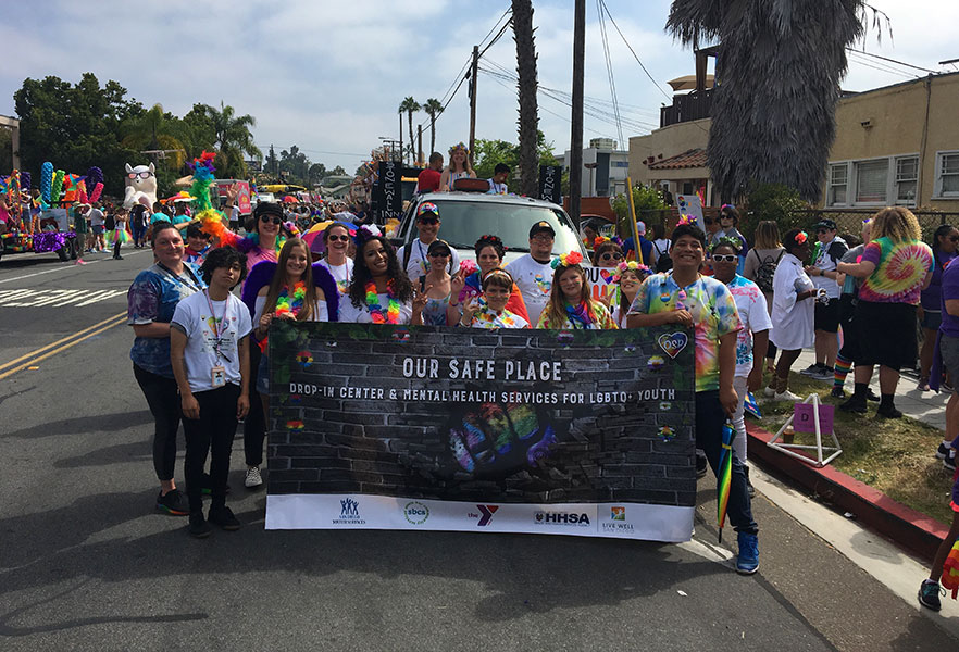 Our Safe Place team at the San Diego Pride Parade