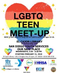 LGBTQ Teen Meet-Up @ El Cajon Library | El Cajon | California | United States