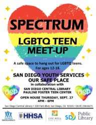 Spectrum LGBTQ Teen Meet-Up @ San Diego Central Library | San Diego | California | United States